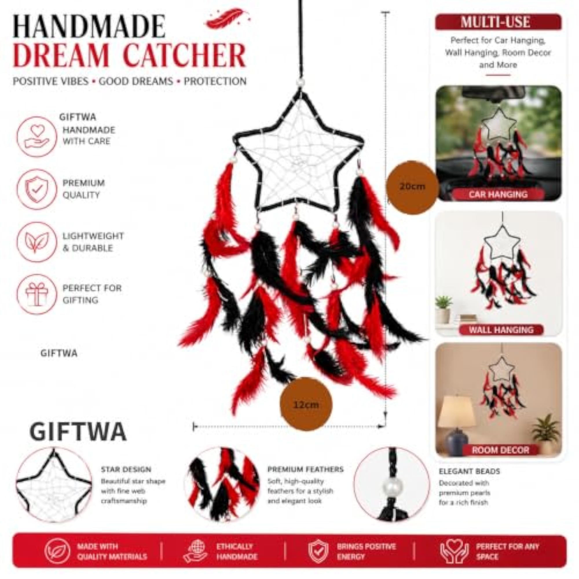 Stainless Steel Dream Catcher Star Wall Hanging, Elegant Decor