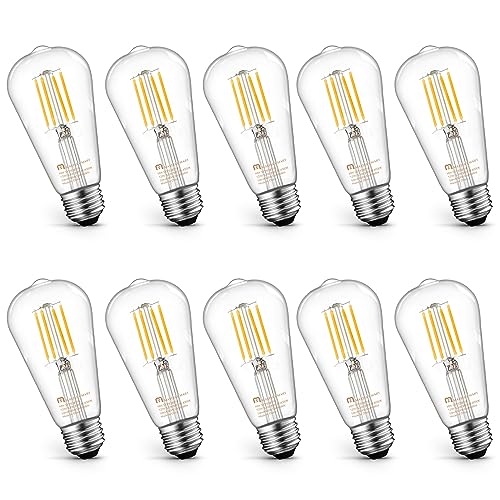 MASTERY MART Dimmable Vintage E26 LED Light Bulb, 4000K Cool White 5.5W (60 Watt Equivalent), Glass ST21 Antique Edison Style, 500LM, Decorative Filament Bulb, UL and Energy Star, 10 Pack MASTERY MART Dimmable Vintage E26 LED Light Bulb, 4000K Cool White 5.5W (60 Watt Equivalent), Glass ST21 Antique Edison Style, 500LM, Decorative Filament Bulb, UL and Energy Star, 10 Pack