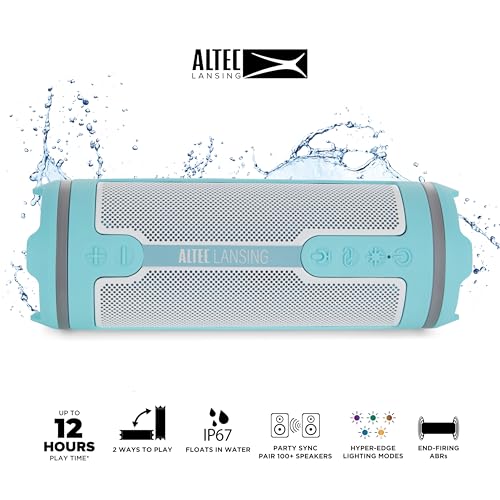 Image of Altec Lansing HydraMOTION 2.0 Wireless Bluetooth Speaker, 16H Battery, RGB Lights, USB-C Quick Charge, IP67 Rated Waterproof Bluetooth Speaker, Mountable, Voice Assistant