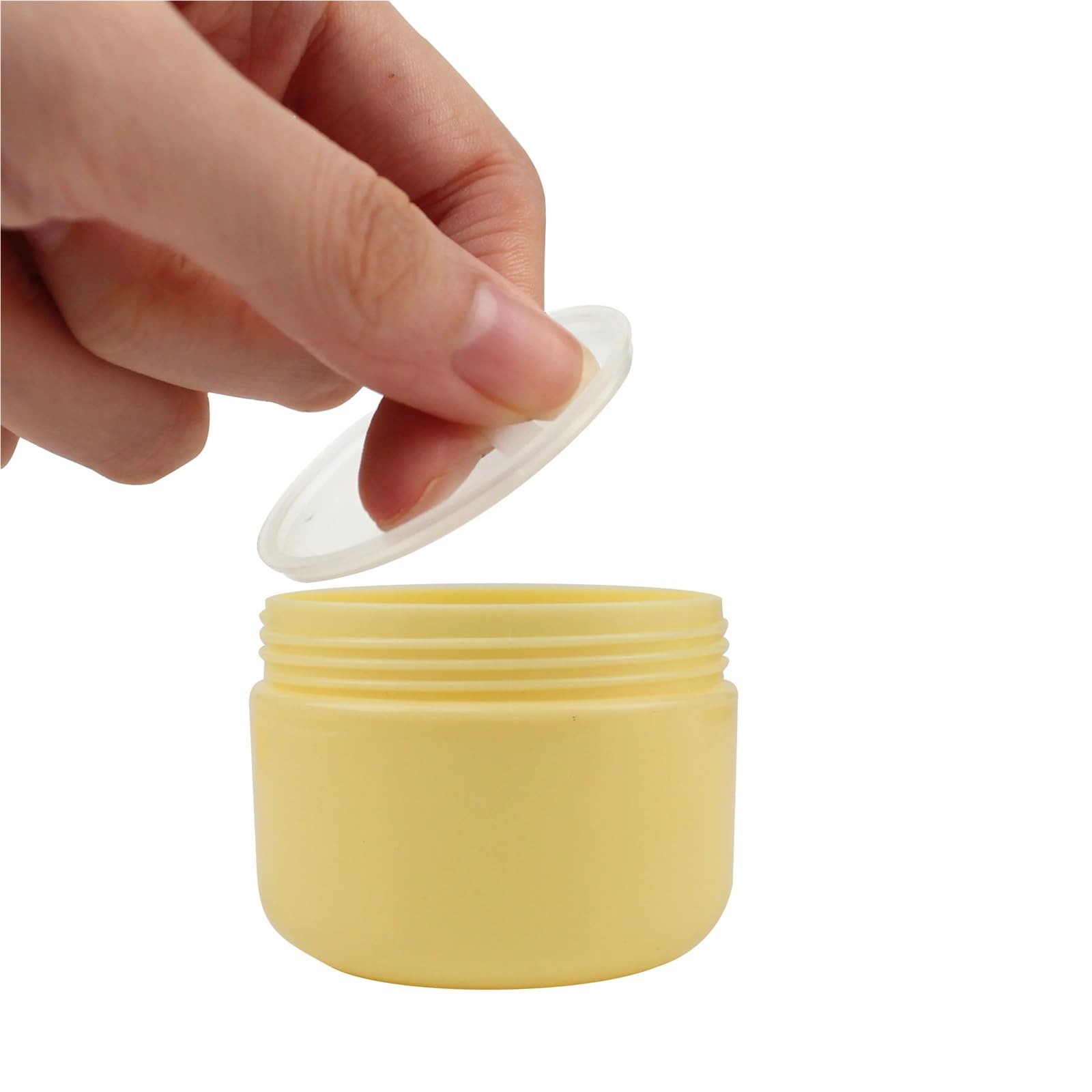 Tarros de cosméticos， 20 piezas 10g/20g/30g/50g/100g frasco de maquillaje vacío bote amarillo botellas de muestra recargables crema facial de viaje loción contenedor cosmético for cremas(100g)