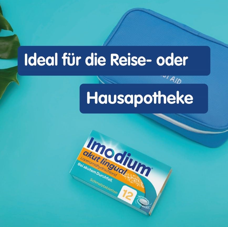 Imodium® akut lingual - Soforthilfe bei akutem Durchfall – Schmilzt sofort auf der Zunge - 12 Tabletten