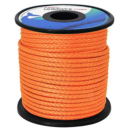 emma kites Orange 2mm UHMWPE Braided Cord Spliceable Utility Cord DIY