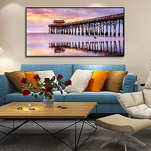 Diamant Painting 5D Pont paysager - Kit complet broderie point de croix carrés/ronds 40x100cm