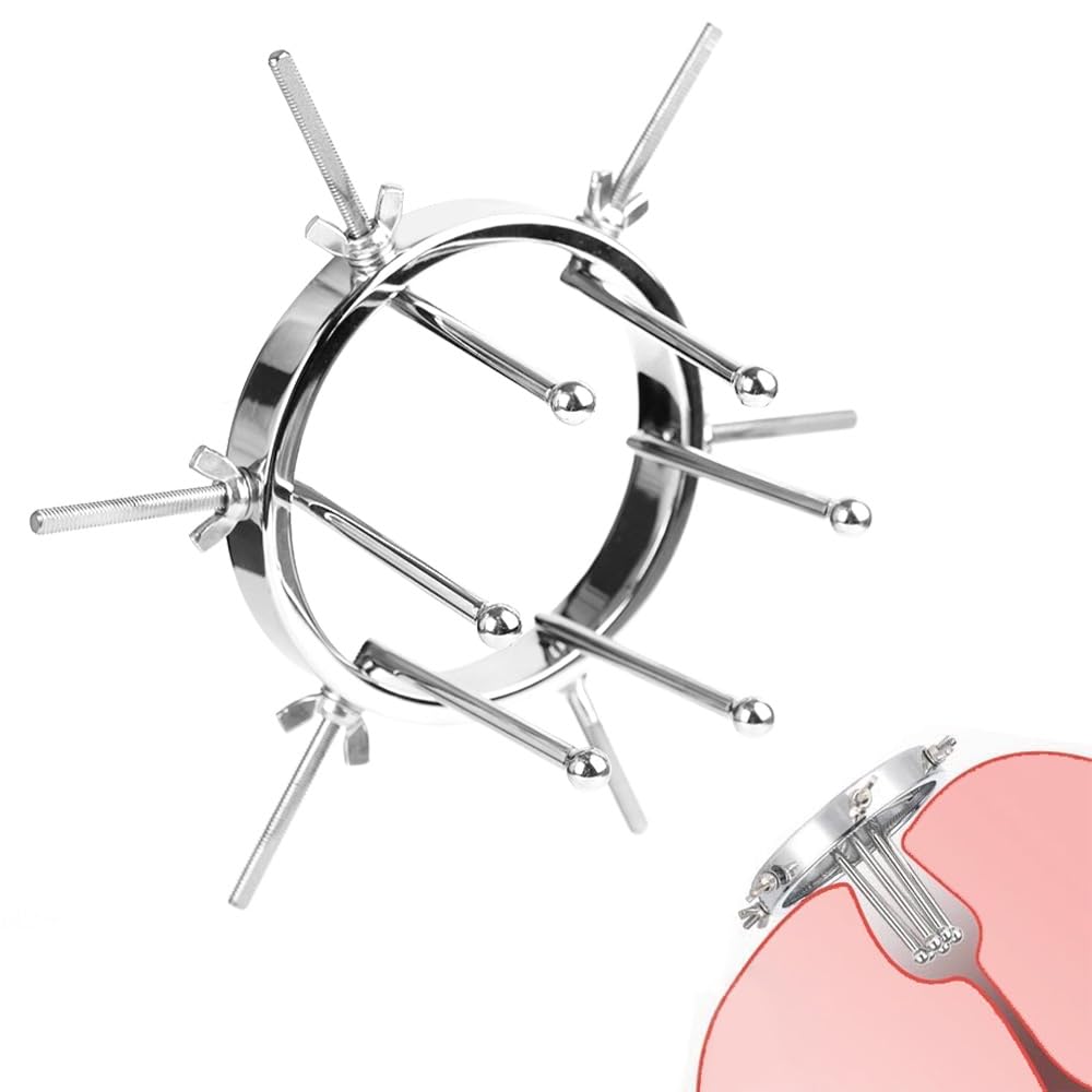 Expansor Anal, Dilatador Ajustable, Tapón Anal Metálico, Tapón Anal de Acero Inoxidable para Masturbación Fetiche (6 Tornillos)
