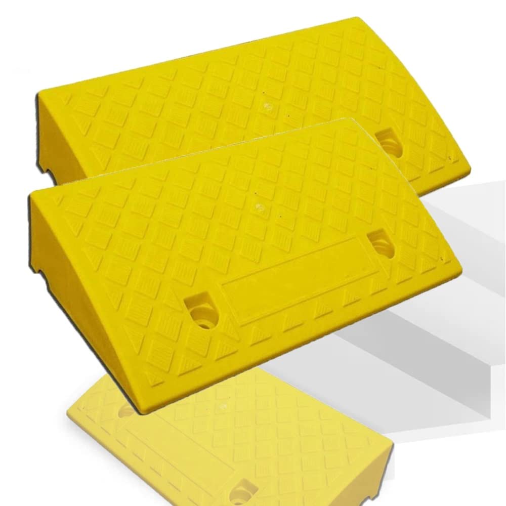 PVC Rampa De Umbral, Rampa De Entrada Antideslizantes, 3-19cm Rampas De Carga, Scooter/Coche/Silla De Ruedas, Rampa Liviana para Interior 2 Piezas (Color : Y, Size : 50x37x15cm/20x14.5x6in)