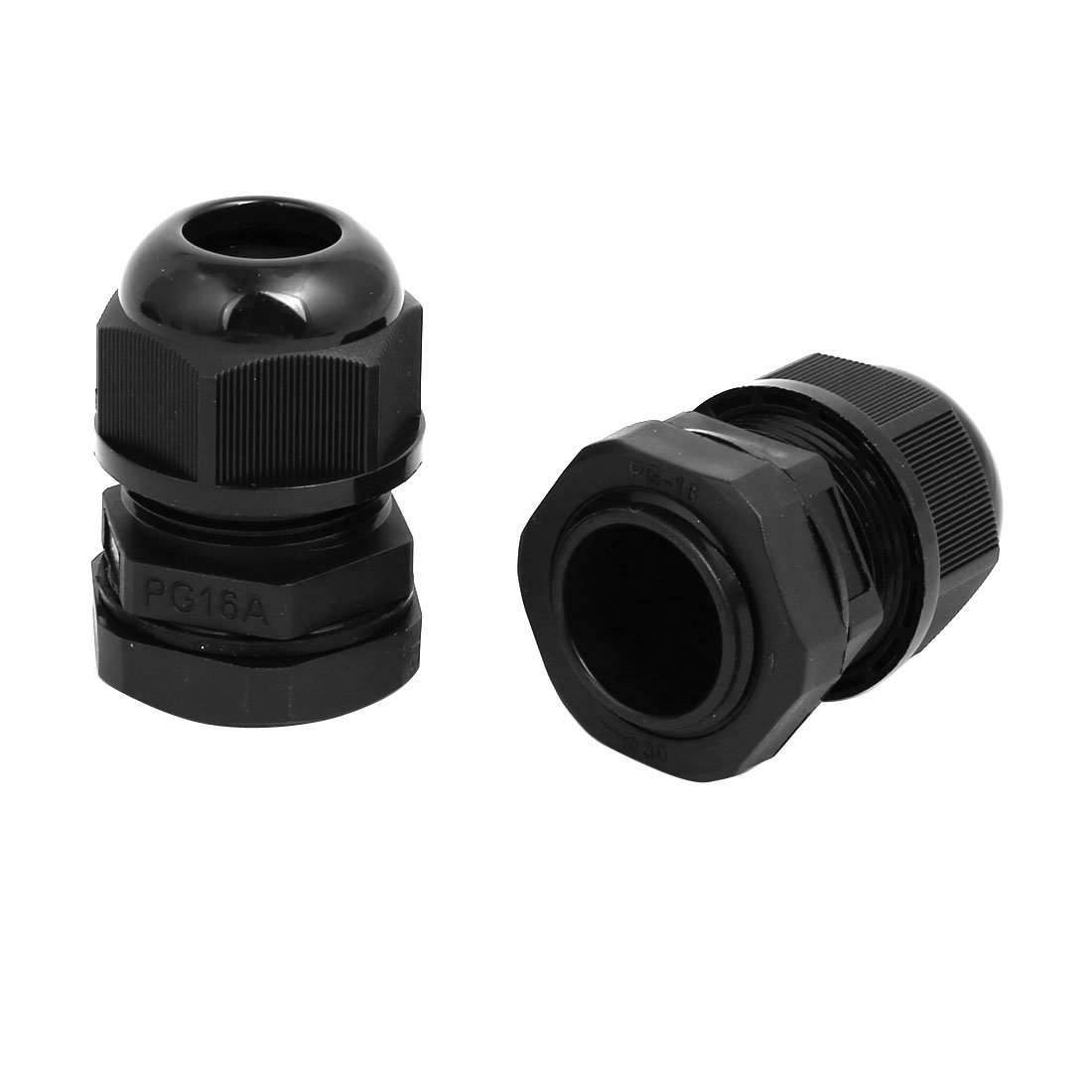 Aexit PG16 2.5mm-3.6mm Transmission Adjustable 4 Holes Cable Gland Joint Black 10pcs