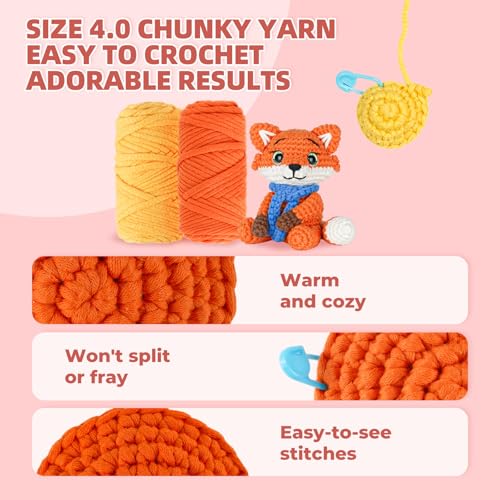 Image of iptek Crochet Kit for Beginners Adults,Crochet Yarn for Beginners, 10colors Total Crochet Yarn Kits with Easy-to -See Stitches,Includes Basic Stitch Guide and extensive amigurumi Video tutorials.