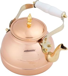 Classic Cuisine Copper Tea Kettle - Teapot for Stovetop with Copper Exte...