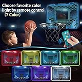 VROGTIK Indoor Basketball Hoop for Kids with 7 Color LED Lights, Remote Control, Over-the-Door Mount, Scoreboard - Gifts for 4-12 Year Old Boys & Girls - Image 3