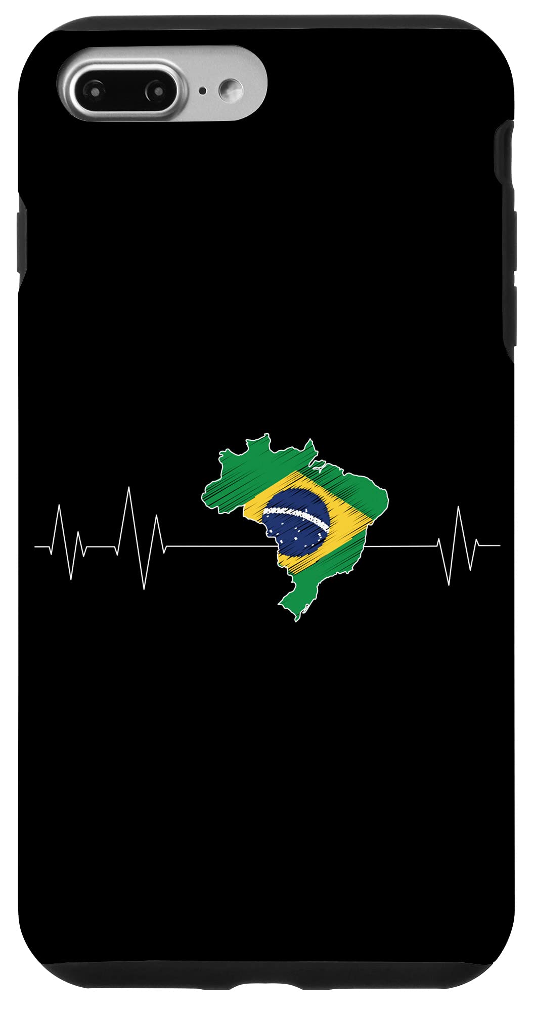 iPhone 7 Plus/8 Plus Brazilia Flag Heartbeat Case