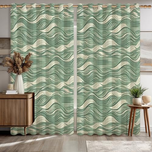 Rideaux occultants vagues pour décorer une fenêtre de bureau moderne - 3