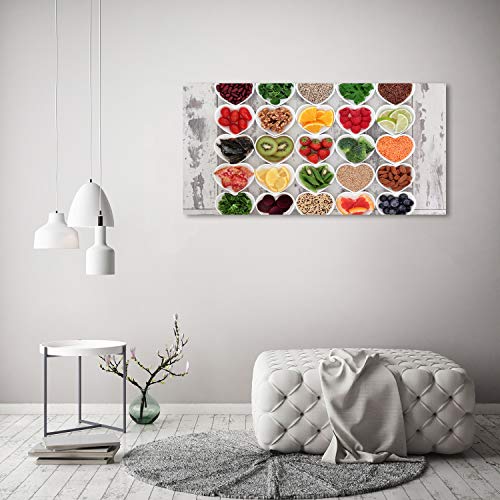 Tableau photo de 120x60 cm panoramique multicolore cuisine