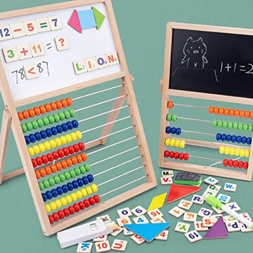 Toyvian MatemÃ¡tica Brinquedo Educacional Ãbaco de Madeira Quadro de Contagem Quadro MagnÃ©tico de A