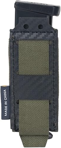 Miniatura 10 de IDOGEAR Bolsa de pistola Mag de 0.354 in para revistas, soporte MOLLE con fibra de carbono con patrón de placa de PP para construcción de cargadores