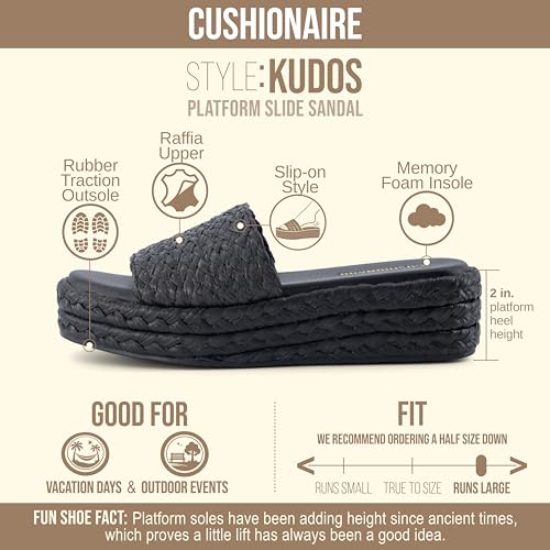 Image of CUSHIONAIRE Women's Kudos Platform Slide Sandals