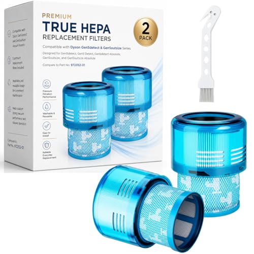 Image of Dyson Gen5 Detect Filter, 2-Pack Premium True HEPA Replacement Filters for Dyson Gen5detect, Gen5 Detect vacuum, Gen5detect Absolute, Gen5outsize Absolute, Gen5 Detect, Gen5outsize, Part no. 972352-01