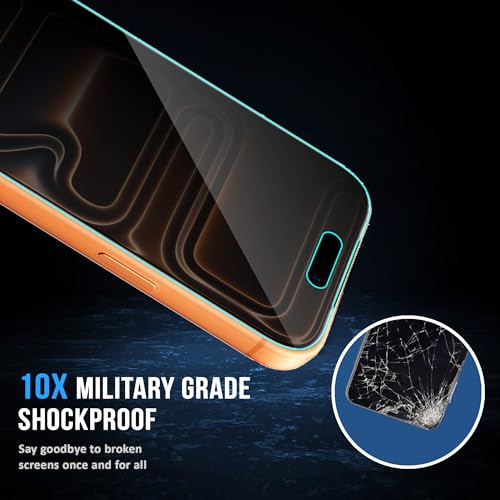 Image of FIRST MART Privacy Tempered Glass for iPhone 17 Pro With Cable Guard & Installation Kit | Anti-Spy 9H Screen Protector, Edge-to-Edge, Case-Friendly | Black