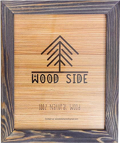 image for Wood Side Rustic Wooden Picture Frames 8x10 - Old Dark Grey - Set of 2
