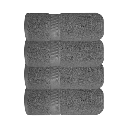 Image of Sulfar 100% Combed Cotton, Quick Drying Highly Absorbent, Luxury Hand Towel Set (Pack of 4, 40 X 70 cm) Grey