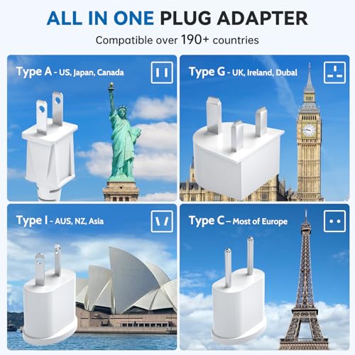 Upgraded 2200W Voltage Converter US to Europe, 220V to 110V Converter for European Travel for Hair Dryer Straightener Curling Iron, 2300W Power Adapter with USB for Laptop Tablet Camera Cell Phone4