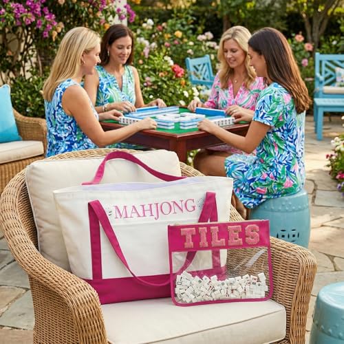Set 3 Bolsas Vacías para Mahjong en Tela Lona miniatura 6