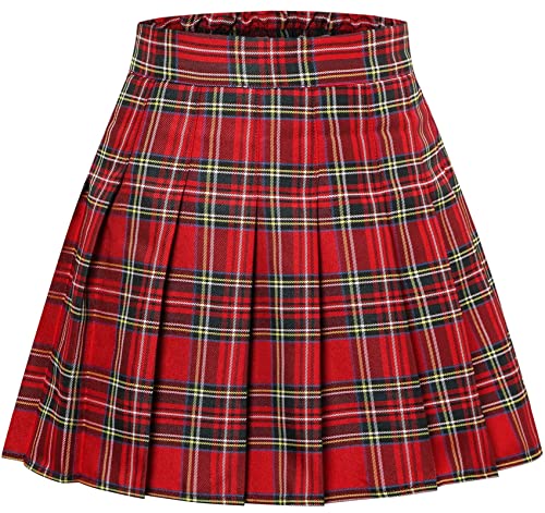 Image of SANGTREE Girls Women's Pleated Skirt, Elastic Waist Uniform Skirt, 2 Years - US 4XL
