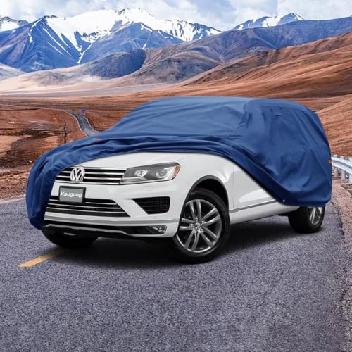 Image of Kaugung Heavy Duty SUV Cover Custom Fit for Volkswagen Touareg (2002-2025),SUV Car Cover Waterproof All Weather with Anti-Theft Lock,Sun, Rain, Dust & Snow Protection.(USA Warehouse,Within 3-7 Days)