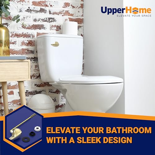 Image of Front Mount Toilet Handle Replacement, Compatible with American Standard, Kohler, TOTO, Gerber and Most Front Mount Toilet Tanks - Polished Brass