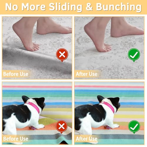 pdpdoc 6x9 ft Rug Pad, Waterproof & Non Slip Rug Pads Felt + Rubber Backing, Under Rug Carpet Non Slip Pad for Hardwood Floors, Keep Your Rugs Safe and in Place (6 x 9 Ft)