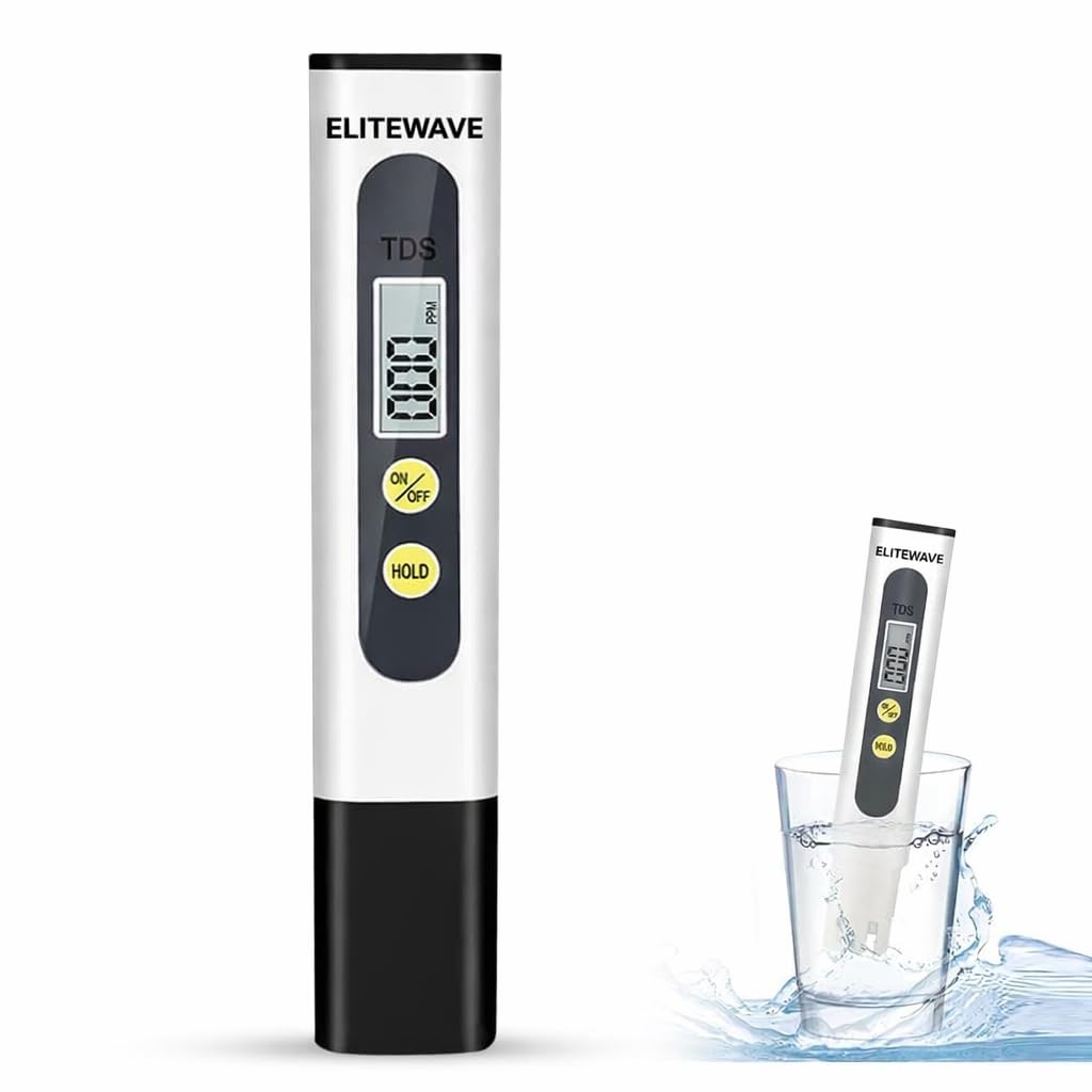 Digital TDS Meter for Drinking Water Testing | High Accuracy PPM & EC Tester with LCD Display & Temperature | Portable Pre-Calibrated Pen for RO, Aquarium & Pool (White)