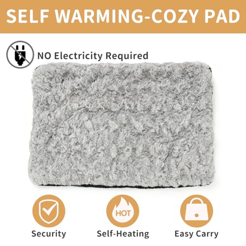 NAMOTEK Self-Warming Cat Bed Indoor/Outdoor Super Soft Self Heating Pet Mat Washable Thermal Pad for Cat & Dog 21x15.7 inch — view 2