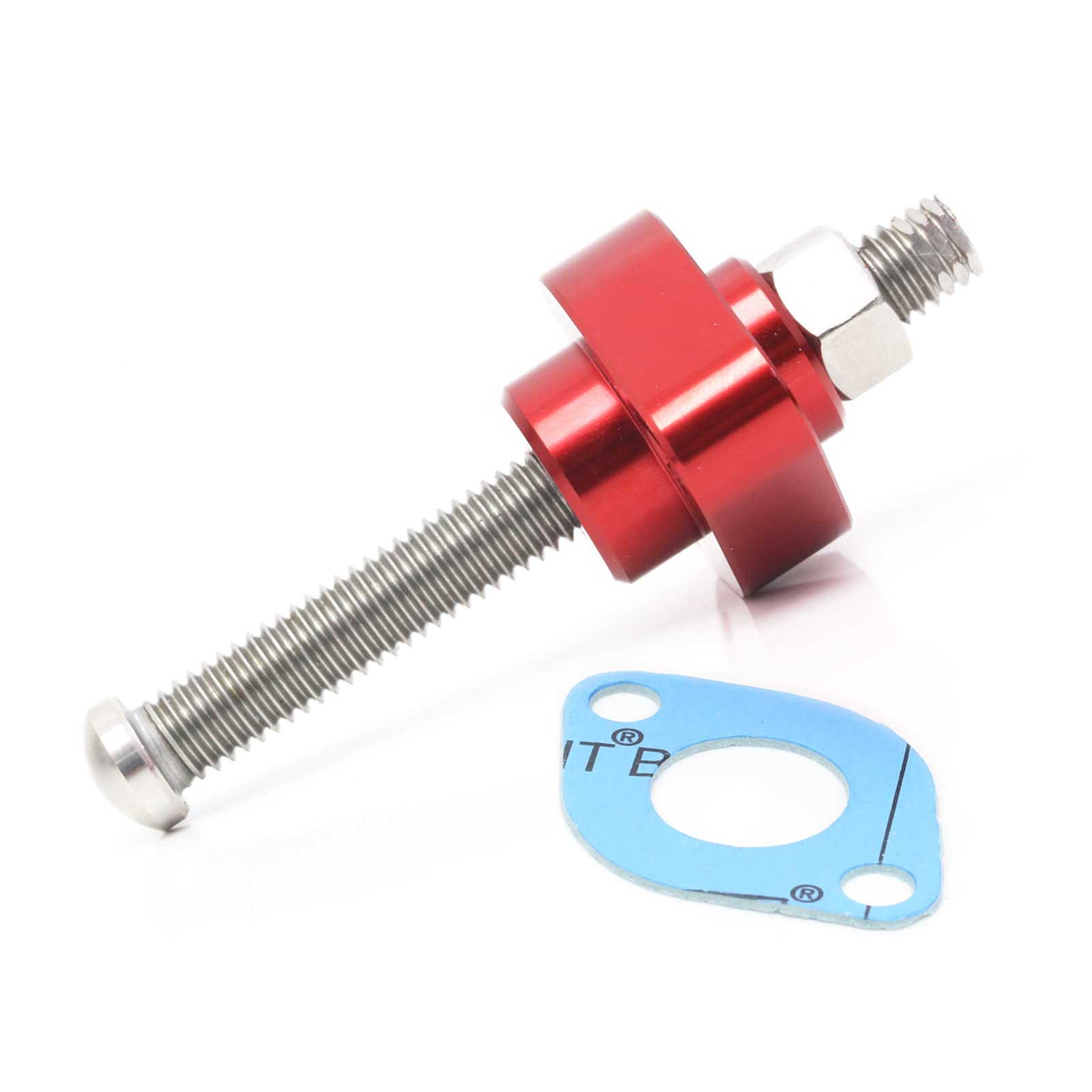 MC MOTOPARTSCNC HP Manual Cam Chain Tensioner Compatible with ATV YFM 700 660 600 550 Grizzly YFM 700 660 Raptor (Red)