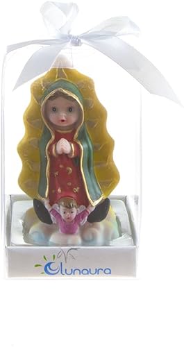 Lunaura Recuerdo religioso juego de 12 figuras de regalo de estatua de bebé de Nuestra Señora de Guadalupe