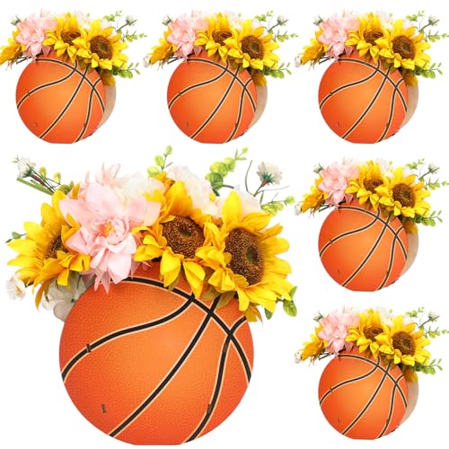 Cinnvoice Wooden Centerpieces for Tables Baby Shower Decorations Rustic Tabletop Flower Boxes Party Favor for Birthday Baby Shower Wedding Garden Tea Party(6 Basketball)