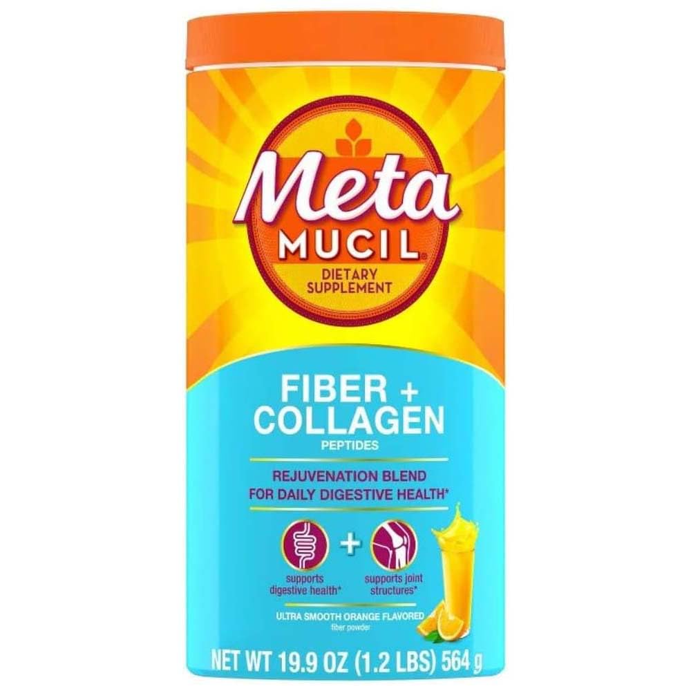 Metamucil Fiber + Collagen Peptides Powder - Orange - 19.9oz