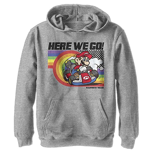 Nintendo Rainbow Road Pride Felpa con Cappuccio, Athletic Screziato, S Unisex-Bambini