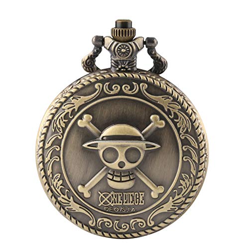 Reloj de Bolsillo para Hombre, diseño de Calavera de una Pieza, con Cadena de Reloj de Bolsillo de Cuarzo, Regalo para Hombres Cover