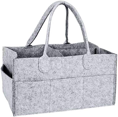 jaCOB Premium Baby Diaper Caddy Organizer - Felt Storage Basket for Diaper, Wipes, and Toys | Newborn Registry Must Haves | Large Portable Bin for Nursery Room Changing Table Essentials