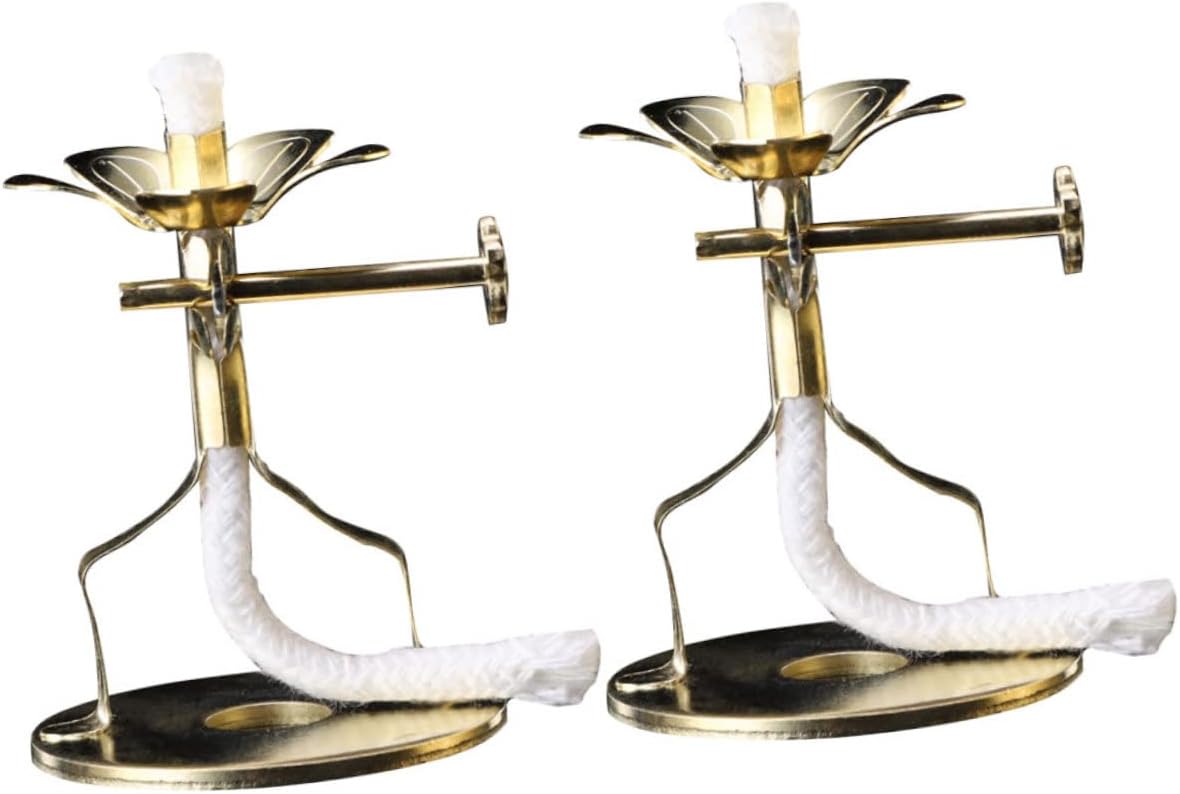 Mikinona 8pcs Wick Holder for Oil Lamps Kerosene Lamp Design for Home Decoration and Buddhist Supplies