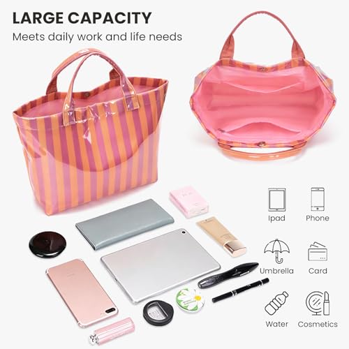 Bolso tote impermeable de PVC para mujer, grande y oversize miniatura 3