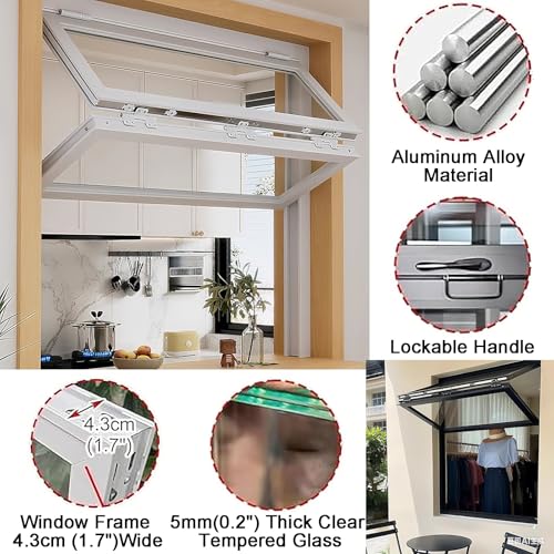 Ventana plegable para hostelería con marco de aluminio resistente y vidrio de seguridad 6