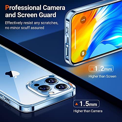 TORRAS Diamond Clear iPhone 13 Pro Case, [NO.1 Anti-Yellow][Military Shockproof] Slim iPhone 13 Pro Phone Case Protective Hard Back with Soft Silicone Bumper iPhone 13 Pro Cover-Clear