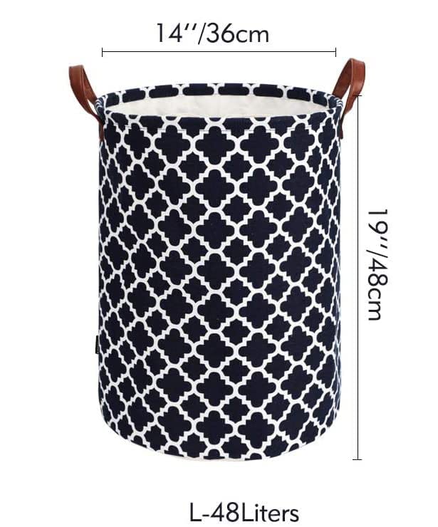 Image of 48L Large Laundry Basket, Collapsible Laundry Bag, Freestanding Tall Clothes Hamper, Foldable Washing Bin (Black 48 L)
