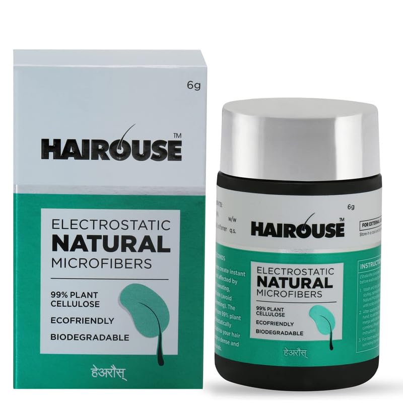 HAIROUSE Natural Hair Building Microfibers (Jet Black) 6 Gms | Hair Fibre to Cover Bald Patches, Thinning Hairs, Instant Volume & Fuller Look for Men & Women | Ecofriendly & Biodegradable-image-21