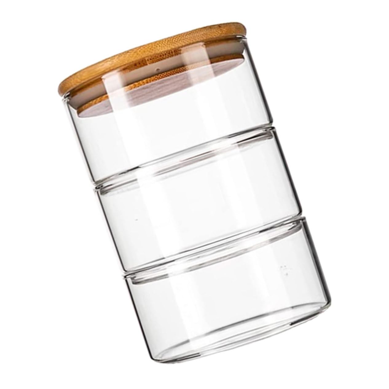 UKCOCO Transparente de Vidrio Tapa, Juego Apilable de 1 Pieza