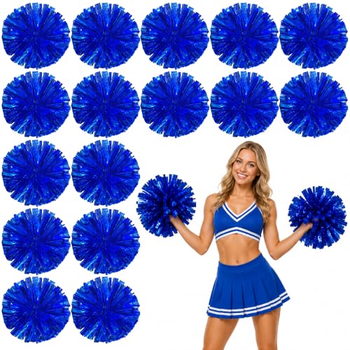 18PCS 11.8in Blue Plastic Pom Poms Cheerleading Cheer
