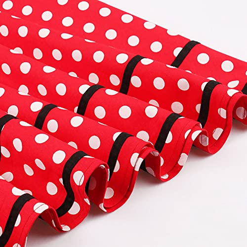 Image of KILLREAL Women's Vintage Polka Dot Print A-Line Pin Up Style Sleeveless Cocktail Party Casual Dress