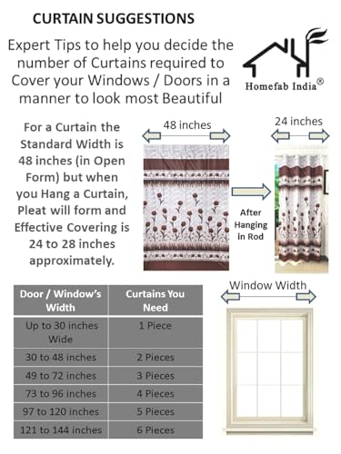 Image of Homefab India Eyelet Polyester Floral Long Door Curtain - 9 ft, Green - 1 Piece