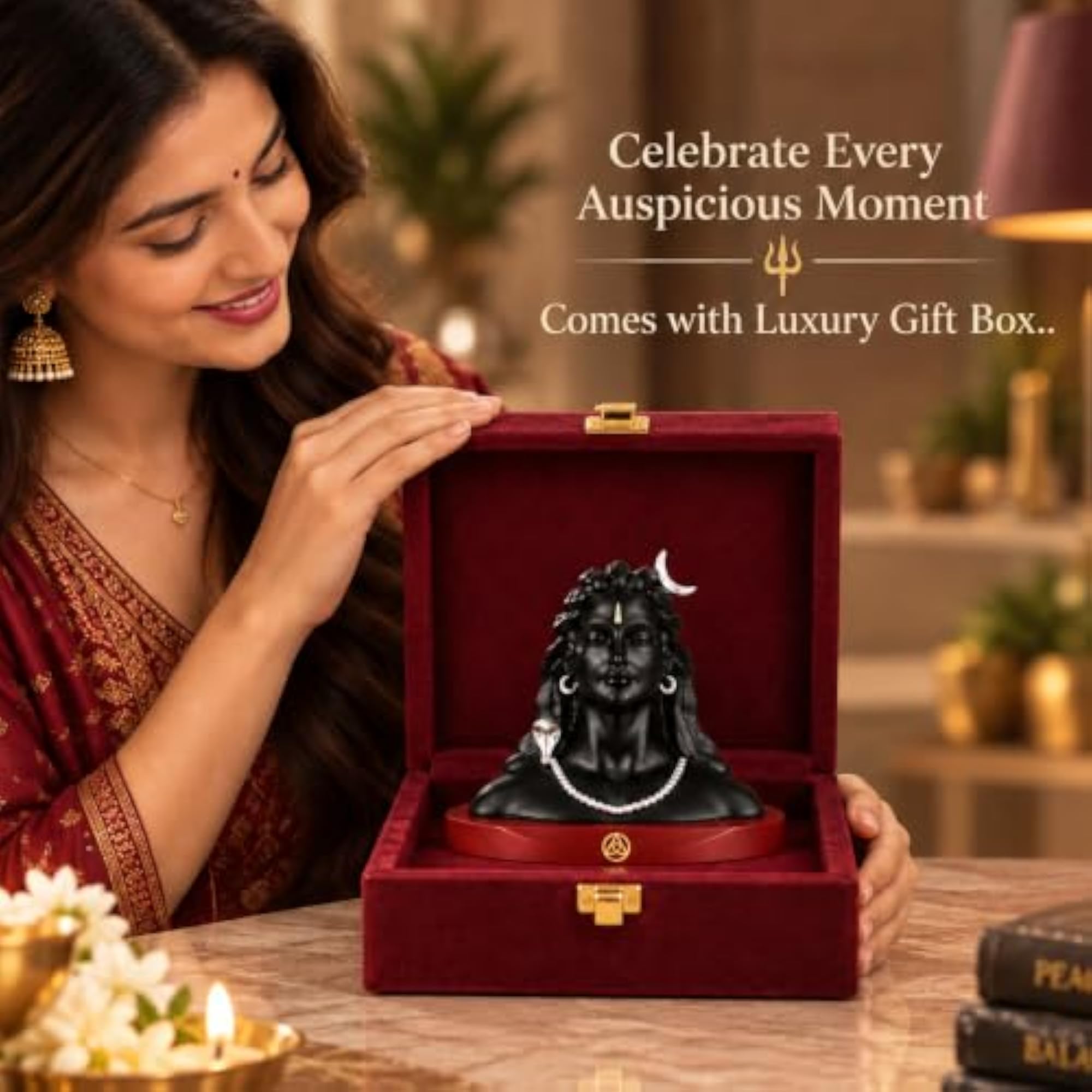 999 Silver-Plated Adiyogi Shiv Ji Idol, Spiritual Home Decor