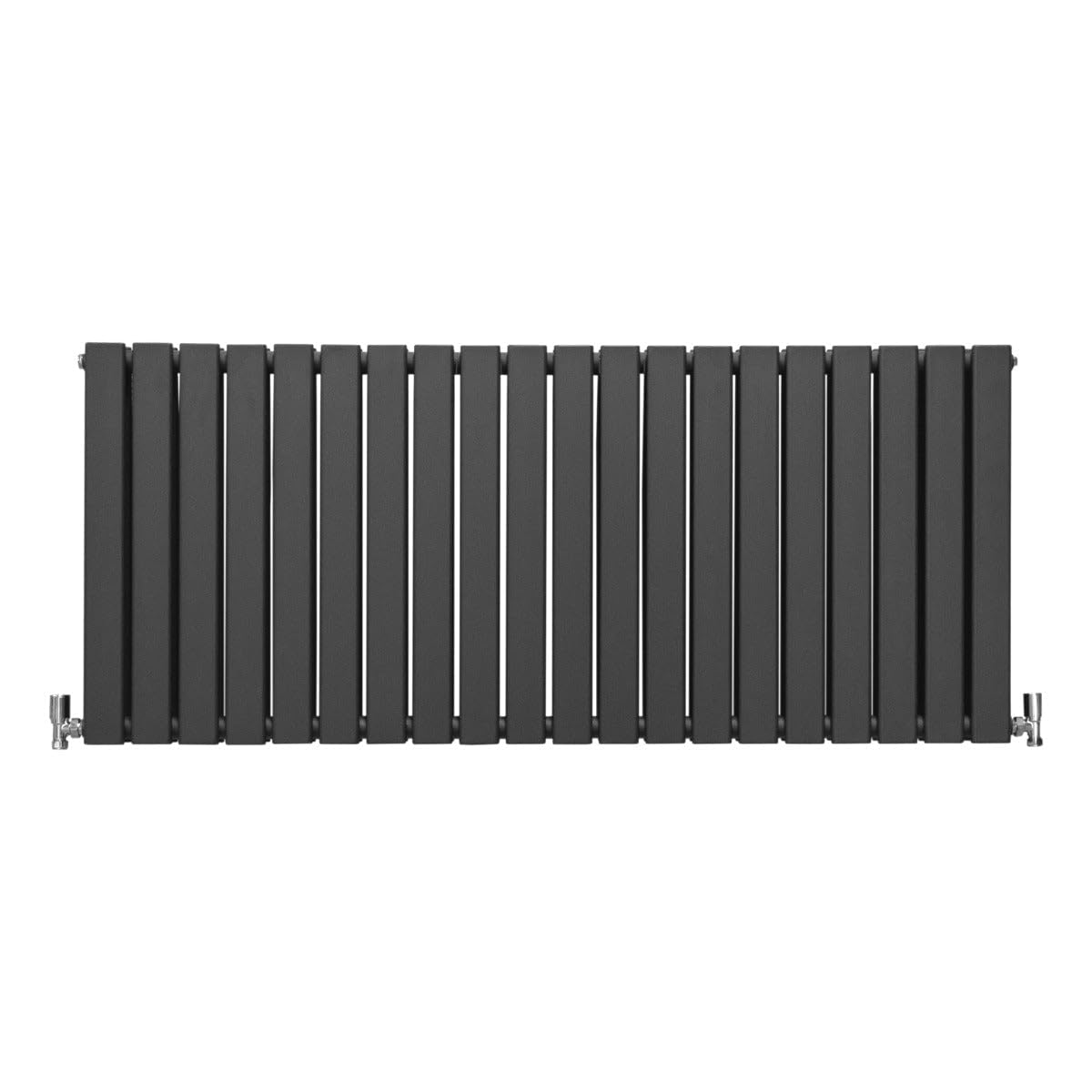 Monster Shop Anthracite Designer Radiators 60 X 140Cm Flat Panel Modern Central Heating Grey Horizontal Column Double Panel Wall Mounted Slimline Kitchen Living Room Bathroom Commercial Cleaning Brush & Fixing Kit
